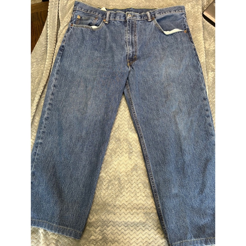 Levis 550 Original Fit VinJeans Mens 40x24 Blue Denim Straight Leg Zip &n Button